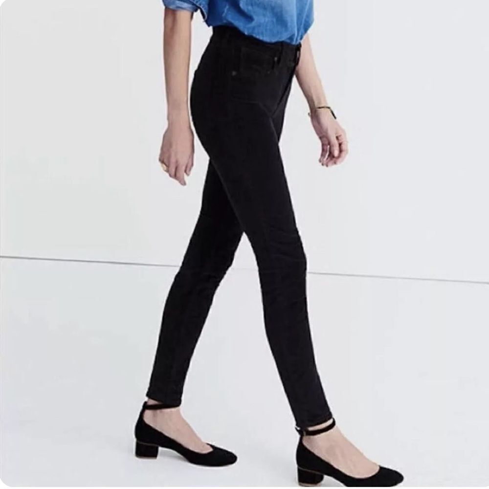MADEWELL Women’s Black Velvet 9” High Riser Skinny Skinny Pants Sz 27 F8996